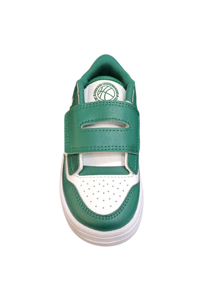 sarpe sneakers Bambini e ragazzi adidas rapid court bianco-verde velcro