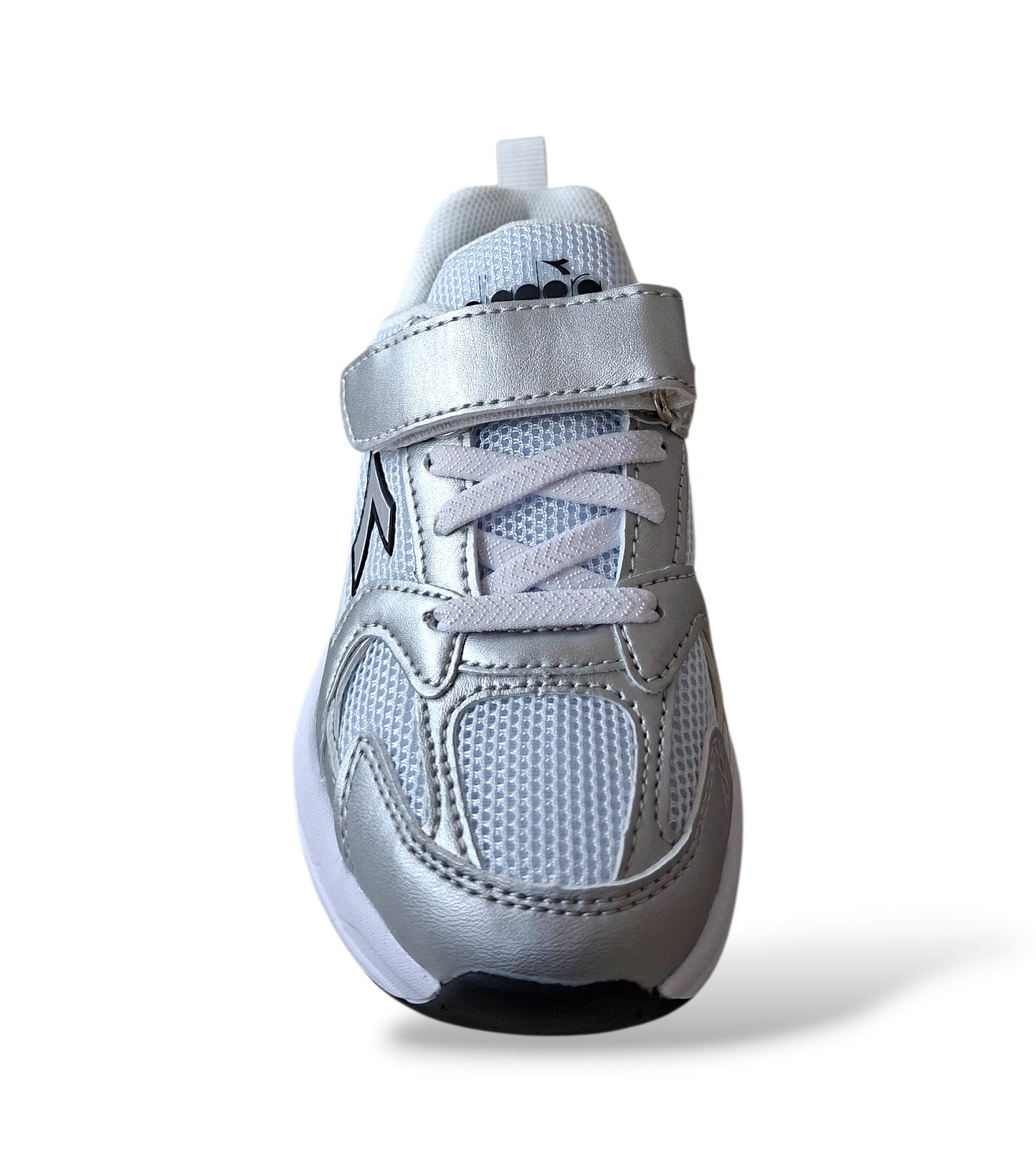 Scarpe sneakers Bambini e ragazzi Diadora ALLEY grigio-metal-bianco laccio elastico e velcro