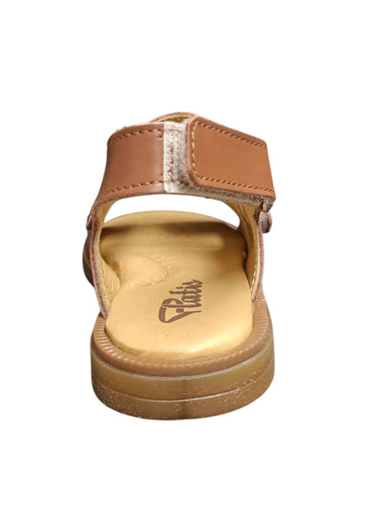 Sandalo bambino Platis Open Classic cuoio pelle - Sandalo da passeggio con velcro