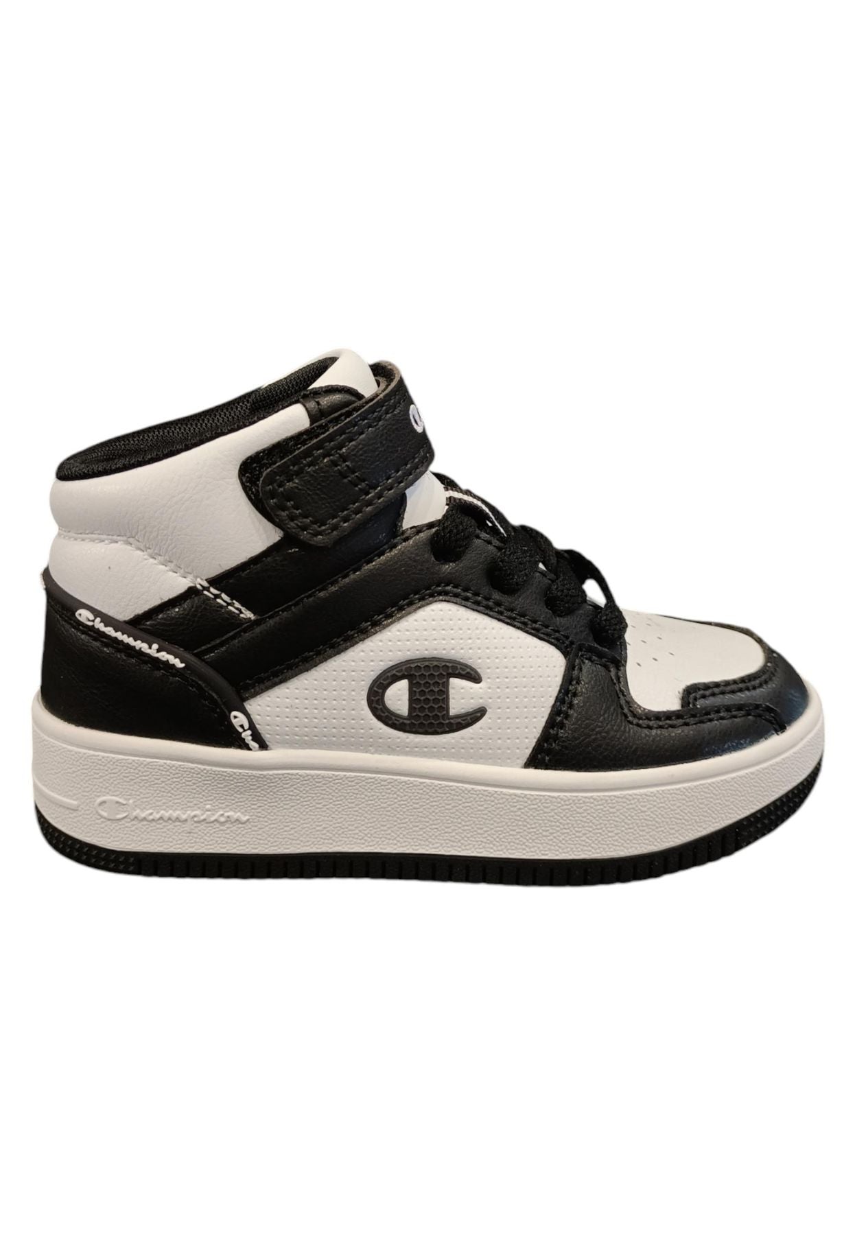 Scarpe sneakers Unisex bambini Champion REBOUND  bianco-nero laccio elastico