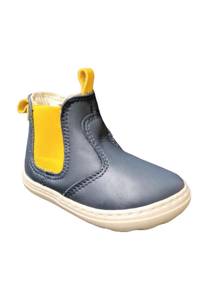 Stivaletti bambino Balducci Cita blu giallo pelle - Primi passi Made in Italy