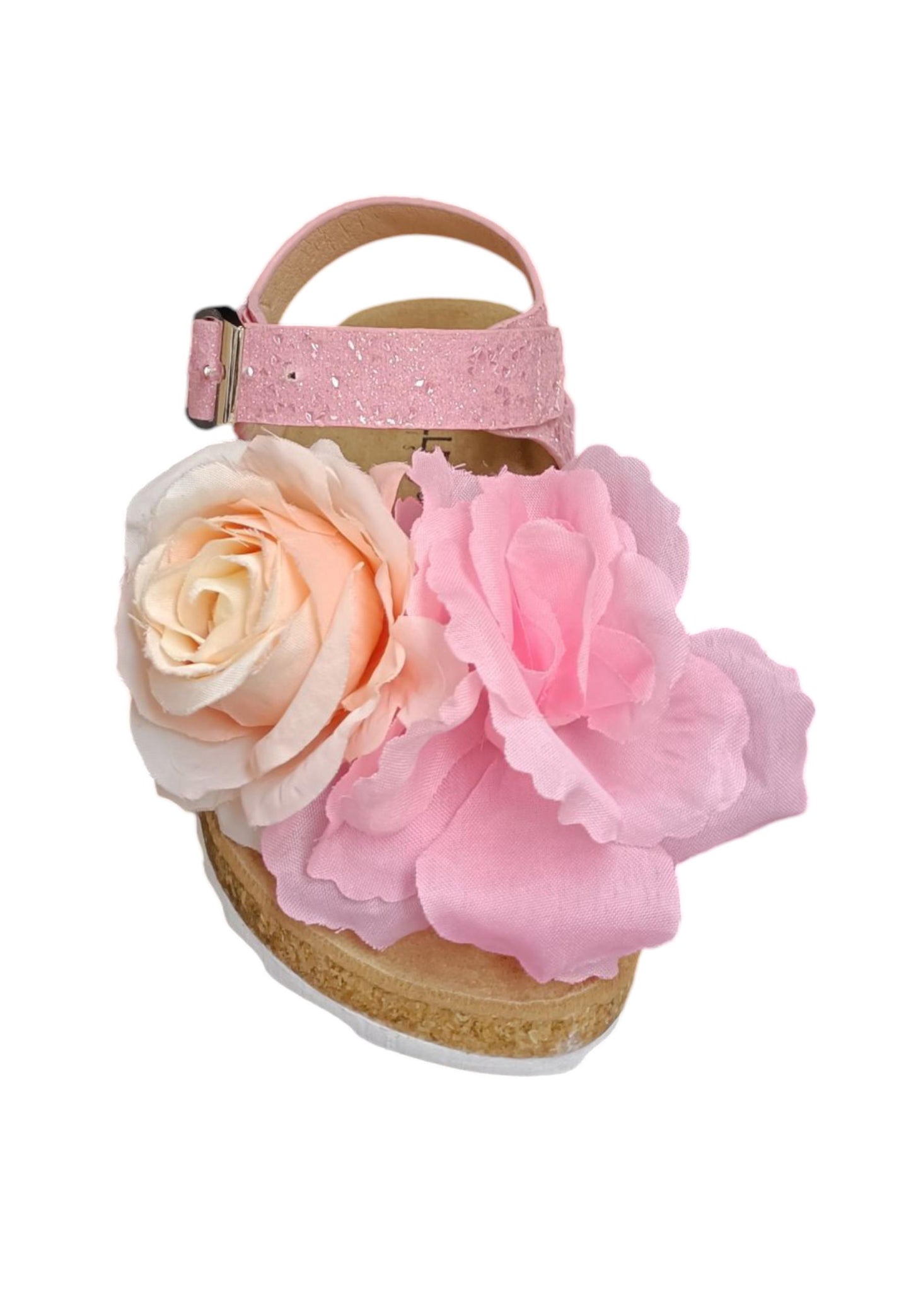 Sandali bambina Gaelle Birk rosa bianco pelle glitter