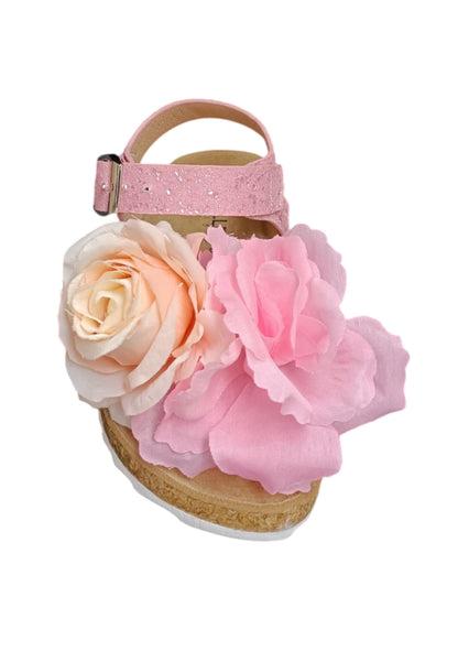 Sandali bambina Gaelle Birk rosa bianco pelle glitter