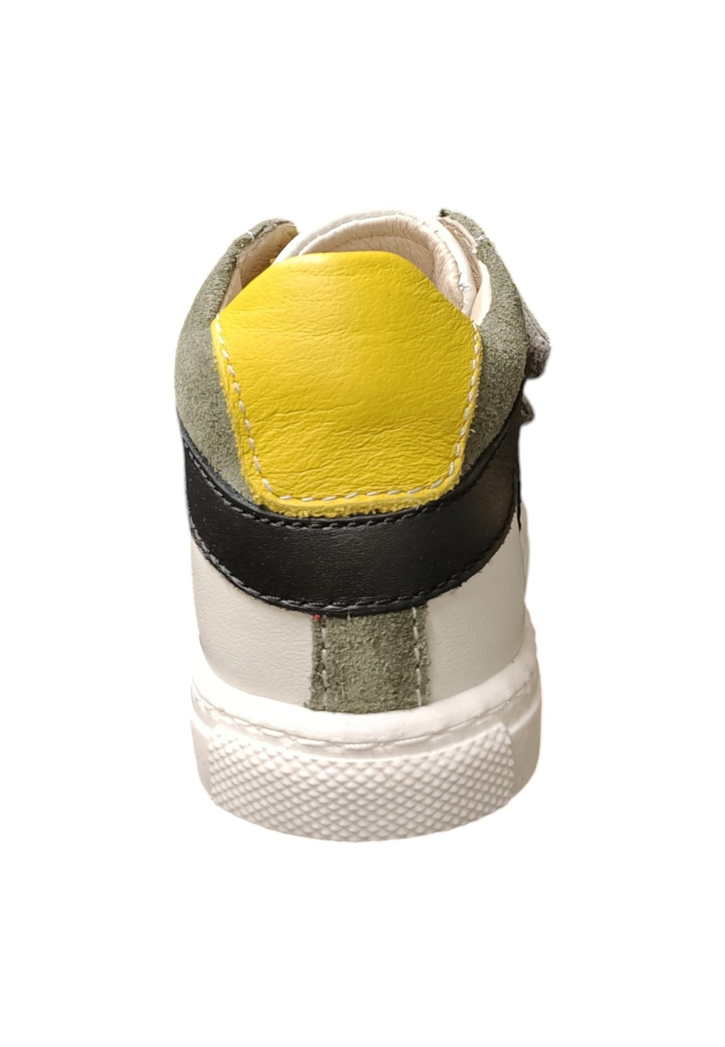 Ciao Star Baby Sneakers Primi Passi Bimbo Bianco Verdone Nero - Scarpe Pelle Velcro