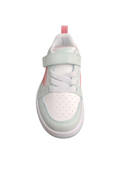 Sneakers Bambini Puma Rebound Grigio Rosa - Scarpe Alte Ginnastica Velcro