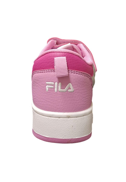 Scarpe sneakers Unisex bambini fila REGA  bianco-nero-celeste-grigio laccio elastico e velcro