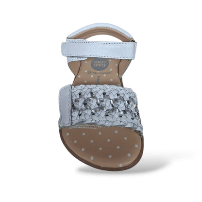 Sandali Bambina GIOSEPPO SANDOWN 78812 Bianchi – Scarpe Cerimonia in Pelle con Velcro