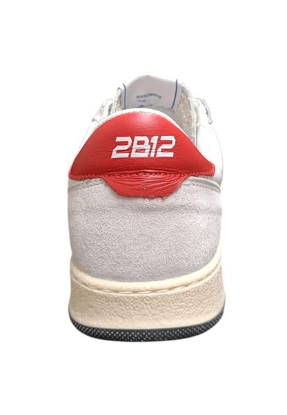 Scarpe sneakers Bambine e ragazze 2B12 JRPLAY bianco-grigio-rosso laccio