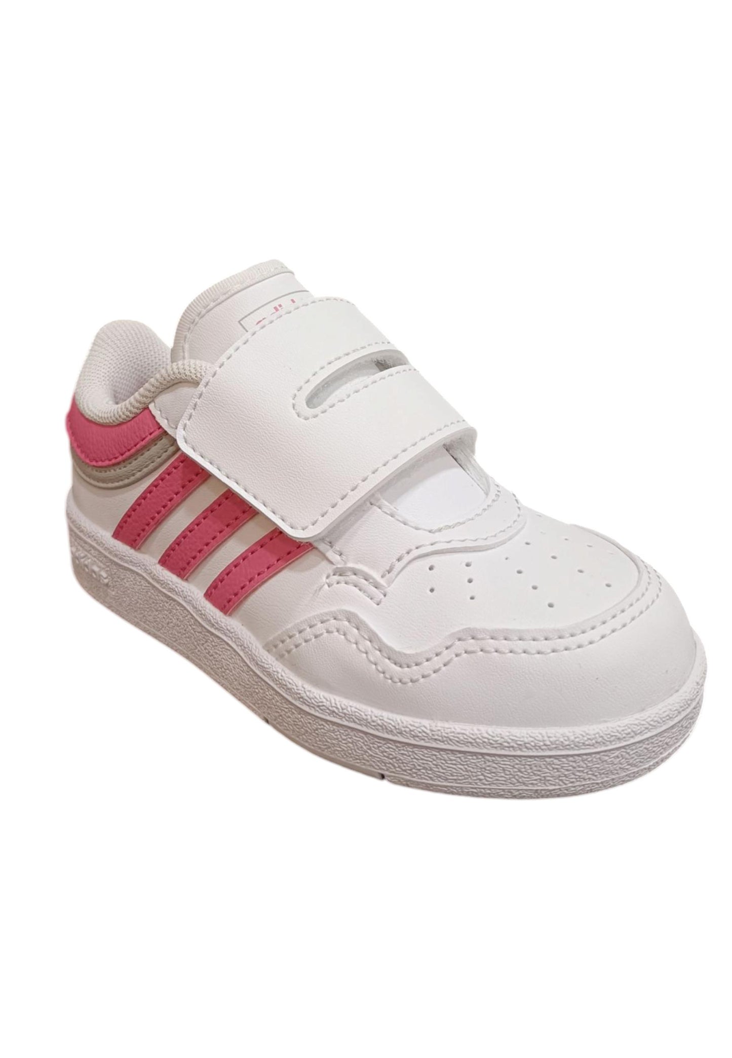 Scarpe sneakers Bambine adidas hoops  bianco-fuxja velcro