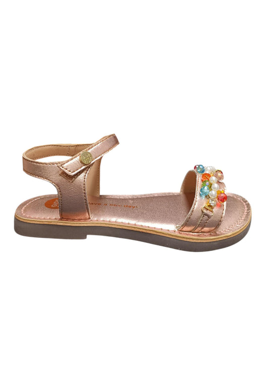Sandalo bambina Gioseppo Effingham oro rosato pelle velcro comfort elegance