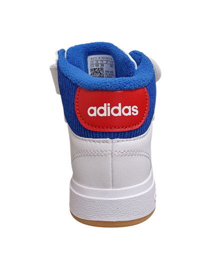Scarpe snekears Bambini e ragazzi adidas GRAND COURT  bianco-rosso-blue laccio elastico e velcro