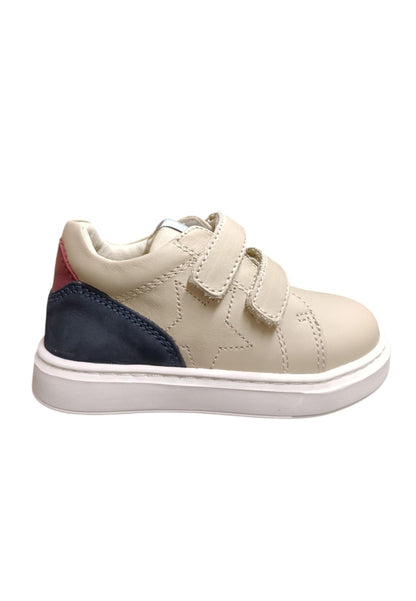 Sneakers primi passi bambino Balducci Cita bianco blu pelle - Freschezza marina con velcro