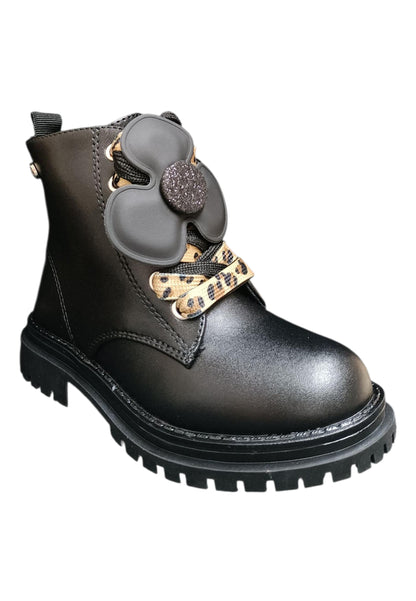 Anfibio bambina Gioseppo Mulliken nero pelle zip laterale urban style