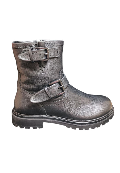 Stivaletti bambina Shooterino Shoort nero pelle - Stile urban con zip laterale