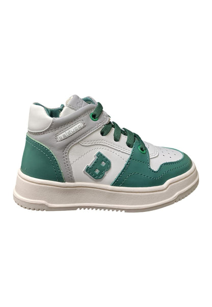 Scarpe sneakers Unisex bambini balducci OTRO  bianco-verdone-grigio laccio e zip laterale