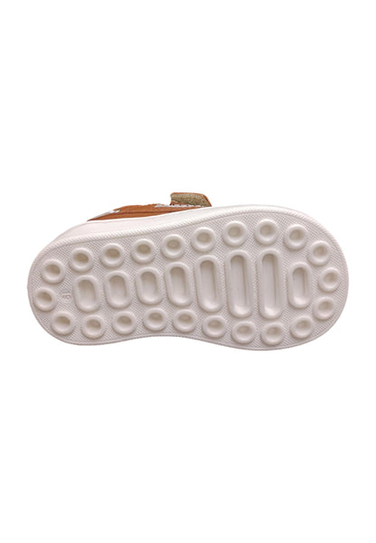 Mocassino primi passi Balducci Cita marrone bianco pelle velcro anatomico