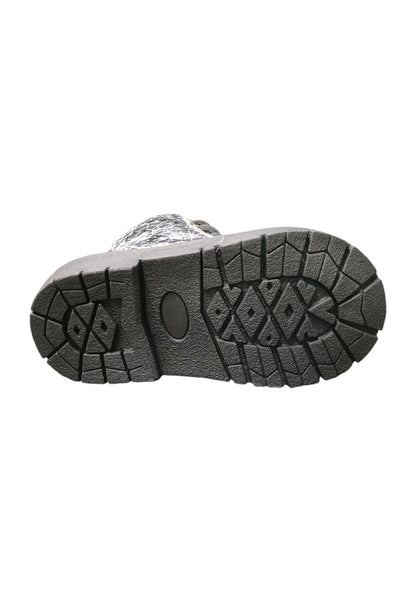 Anfibio bambina Gaelle Blond argento nero pelle crack lacci urban style