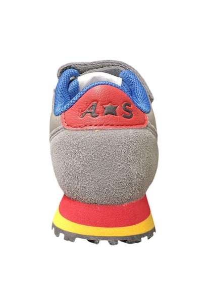 Scarpe sneakers Unisex bambini Atlantic Stars BEN  grigio-giallo-rosso-azzurro-nero laccio elastico e velcro