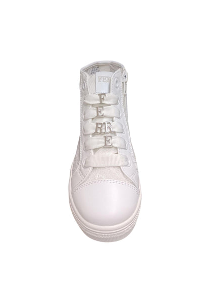 Scarpe sneakers Bambine e ragazze ferrè BUTTER  bianco laccio e zip laterale