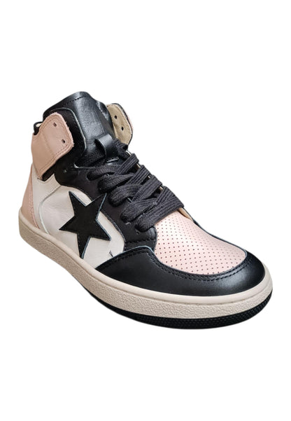 Ciao Junior Snk Sneakers Bambina Ragazza Bianco Nero Rosa - Scarpe Pelle Zip