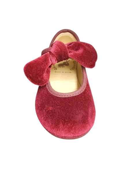 Ballerina bambina Vul-Ladi Candy bordeaux velluto velcro elegance style