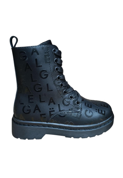 Anfibio bambina Gaelle Elisir nero pelle zip laterale urban style