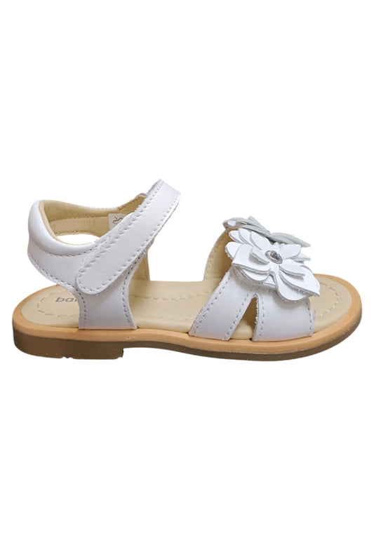 Sandalo bambina Balocchi Ponza bianco pelle - Sandalo da passeggio con velcro
