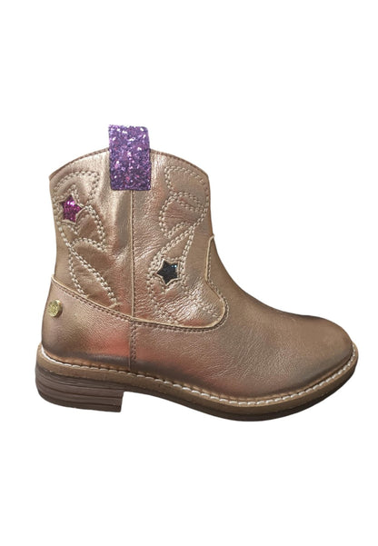 Stivaletto Bambine Gioseppo ELEK Platino con Zip - Scarpe Pelle Laminata