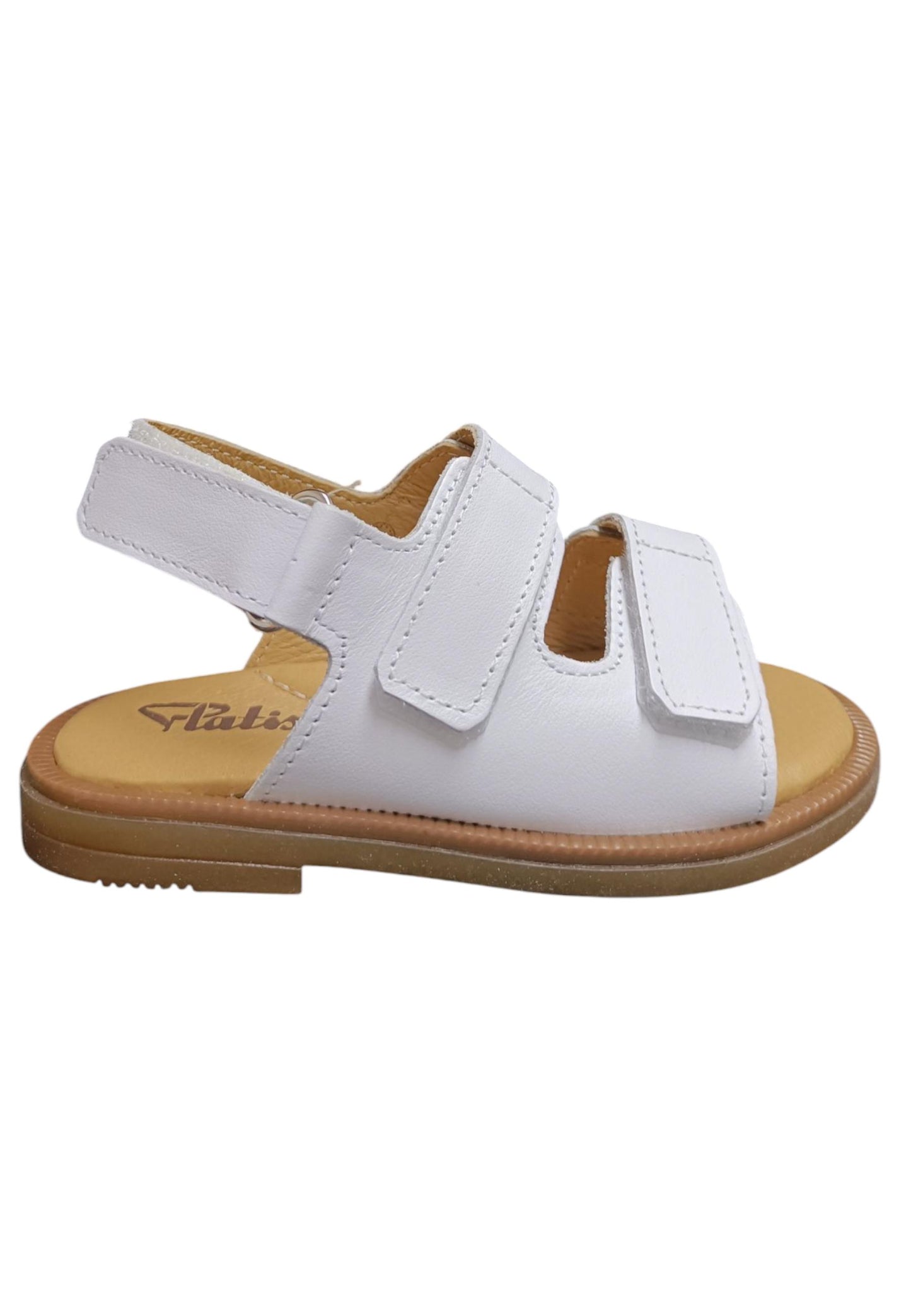 Sandalo bambino Platis Open Classic bianco pelle - Sandalo da passeggio con velcro