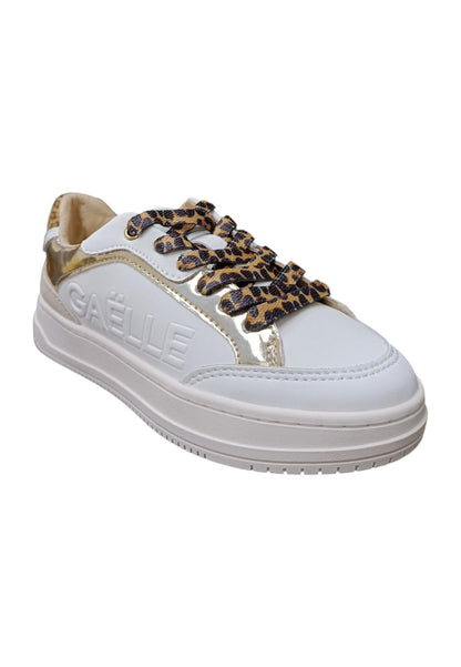 Scarpe sneakers Bambine e ragazze gaelle ZOE  bianco-beige-maculato laccio