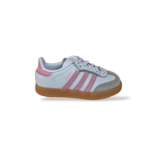 Scarpe sneakers Bambine adidas samba OG JQ2028 bianco-rosa-beige laccio
