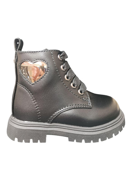 Anfibio bambino Cult Martin nero argento pelle zip laterale urban style
