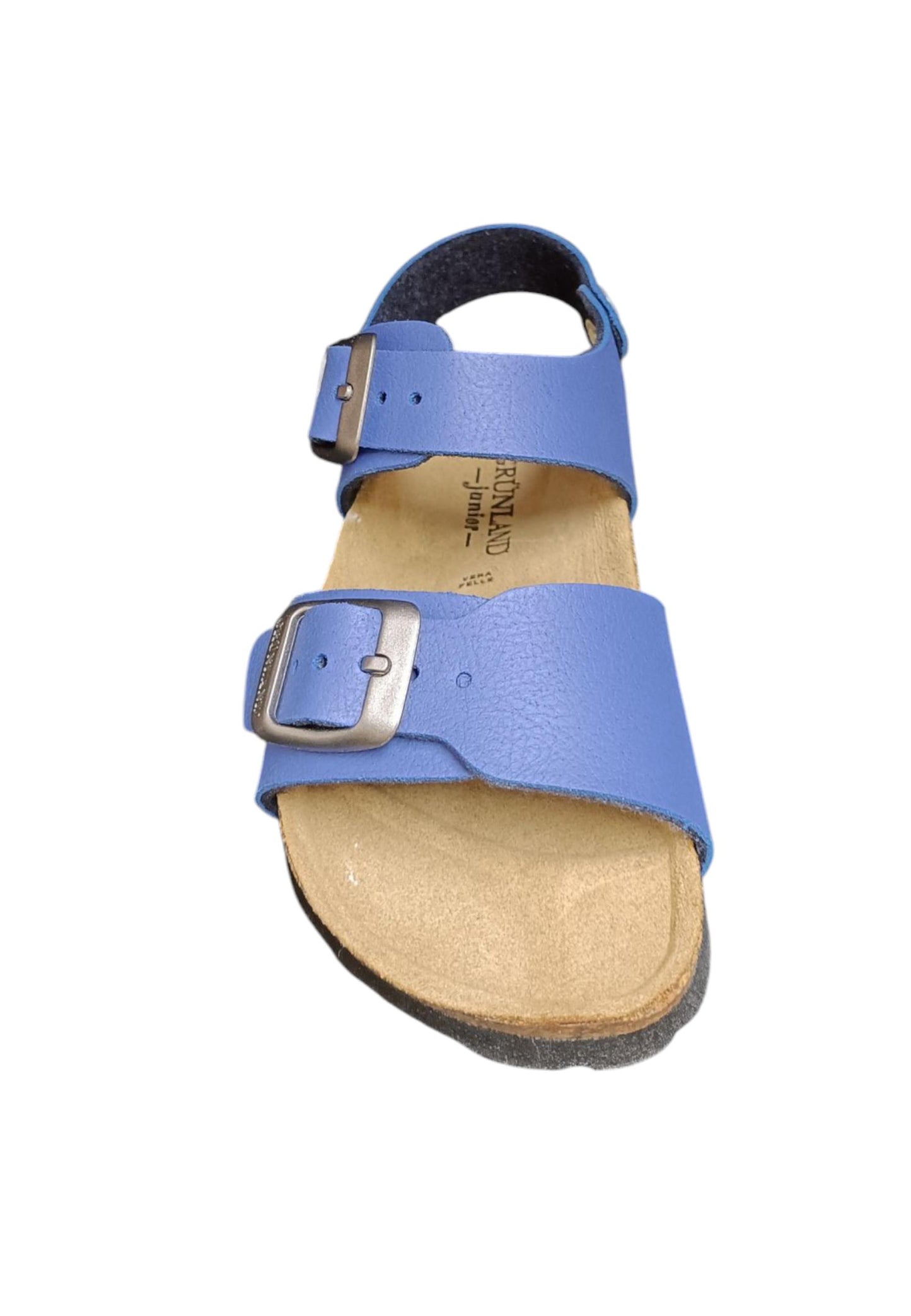 Sandalo bio bambino Grunland Junior 0901 jeans pelle sughero fibbia comfort
