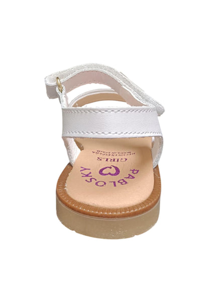 Sandalo bambina Pablosky Napa bianco pelle velcro comfort anatomico