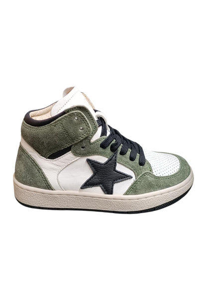 Ciao Junior Snk Sneakers Bambino Ragazzo Bianco Verdone Nero - Scarpe Pelle Zip