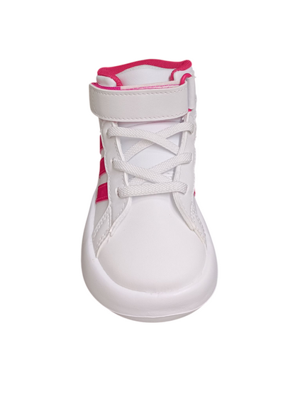 Scarpe sneakers Bambine adidas GRAND COURT  bianco-fuxja laccio elastico e velcro
