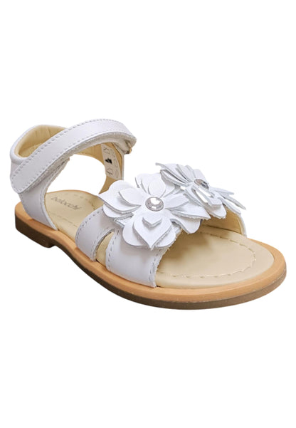 Sandalo bambina Balocchi Ponza bianco pelle - Sandalo da passeggio con velcro