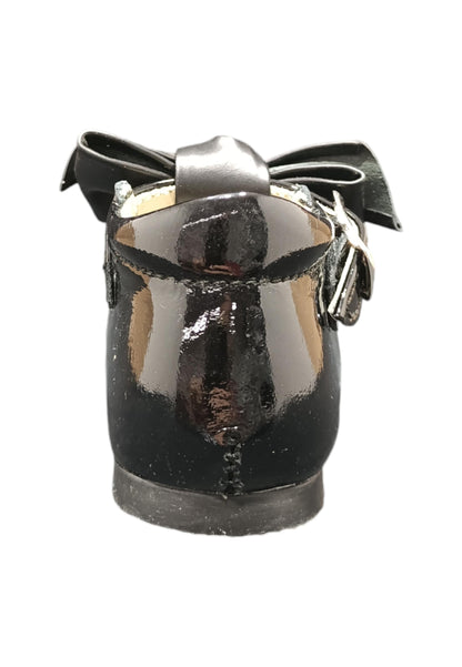 Ballerina primi passi Panyno B1528 nero vernice fibbia fiocco estraibile