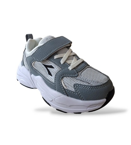 Diadora Alley – Sneakers Bambino Grigio Bianco | Scamosciato e Velcro | Taglie 28-35