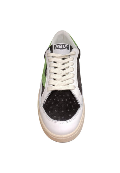 Scarpe sneakers Bambine e ragazze 2B12 JRPLAY bianco-nero-verdone laccio