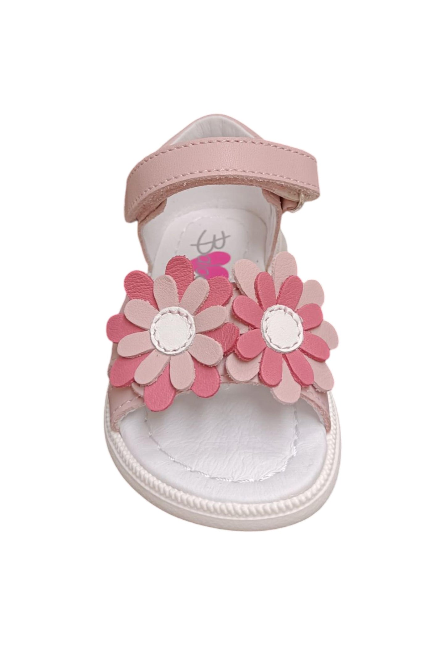 Sandalo bambina Balocchi Paris cipria pelle - Sandalo tallonato primi passi con velcro