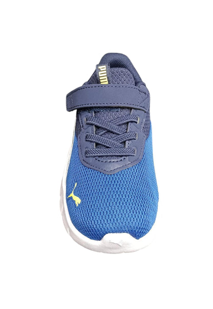 Scarpe sneakers Bambini e ragazzi PUMA flexfocus  azzurro-nero-bianco laccio elastico e velcro