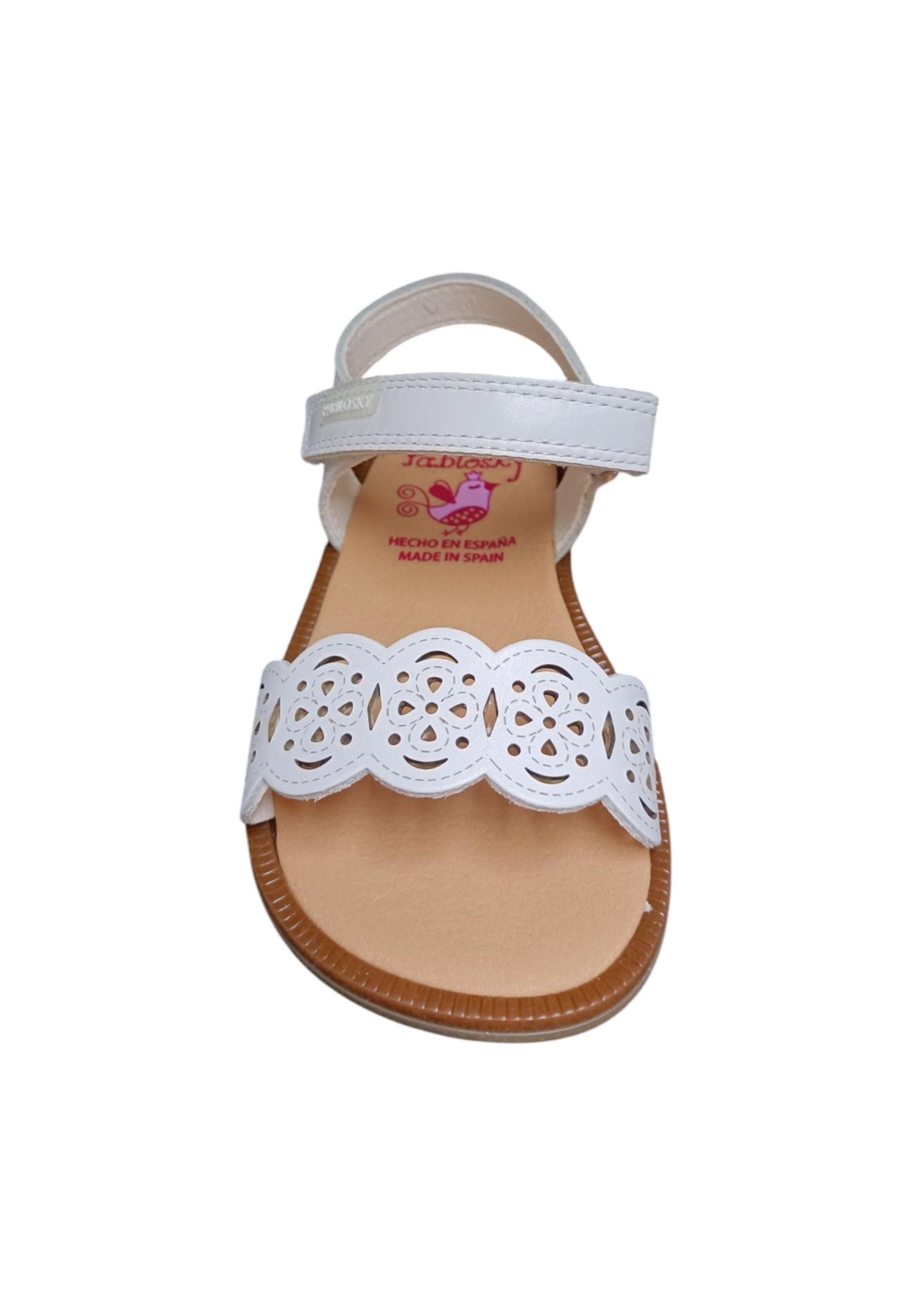 Sandalo bambina Pablosky Olimpo bianco pelle velcro comfort anatomico