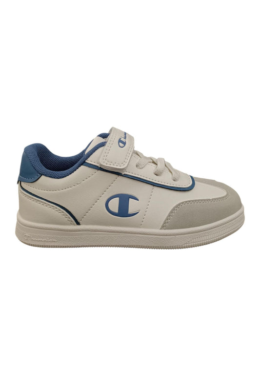 Scarpe sneakers Bambini e ragazzi Champion REBOUND  bianco-blue laccio elastico e velcro