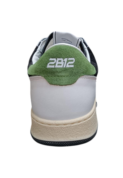 Scarpe sneakers Bambine e ragazze 2B12 JRPLAY bianco-nero-verdone laccio