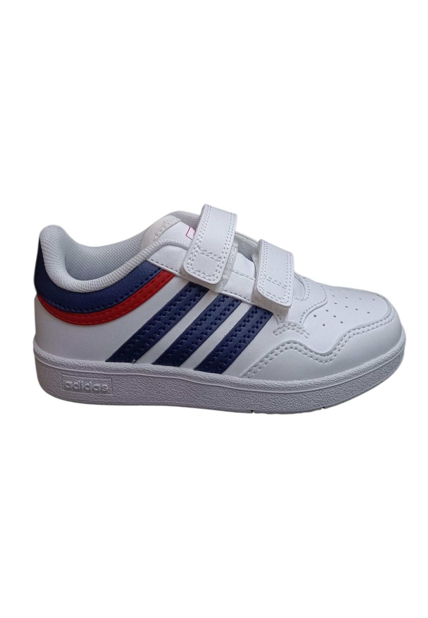 Adidas Hoops Sneakers Bambino Bianco Blu Rosso - Scarpe Ginnastica Velcro