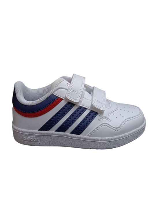 Adidas Hoops Sneakers Bambino Bianco Blu Rosso - Scarpe Ginnastica Velcro