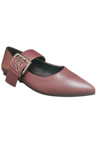 Ballerina donna Marina Galanti Punk bordeaux pelle fibbia elegance style