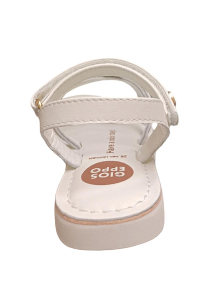 Sandalo bambina Gioseppo Tolland bianco pelle velcro comfort elegance