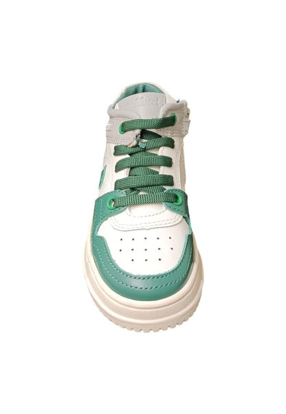 Scarpe sneakers Unisex bambini balducci OTRO  bianco-verdone-grigio laccio e zip laterale